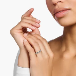 Hot Ring mit weißen Steinen Silber Damen Ringe