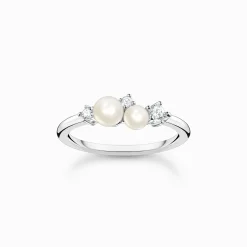 Best Sale Ring Perlen mit weißen Steinen silber Damen Ringe|925 Silber