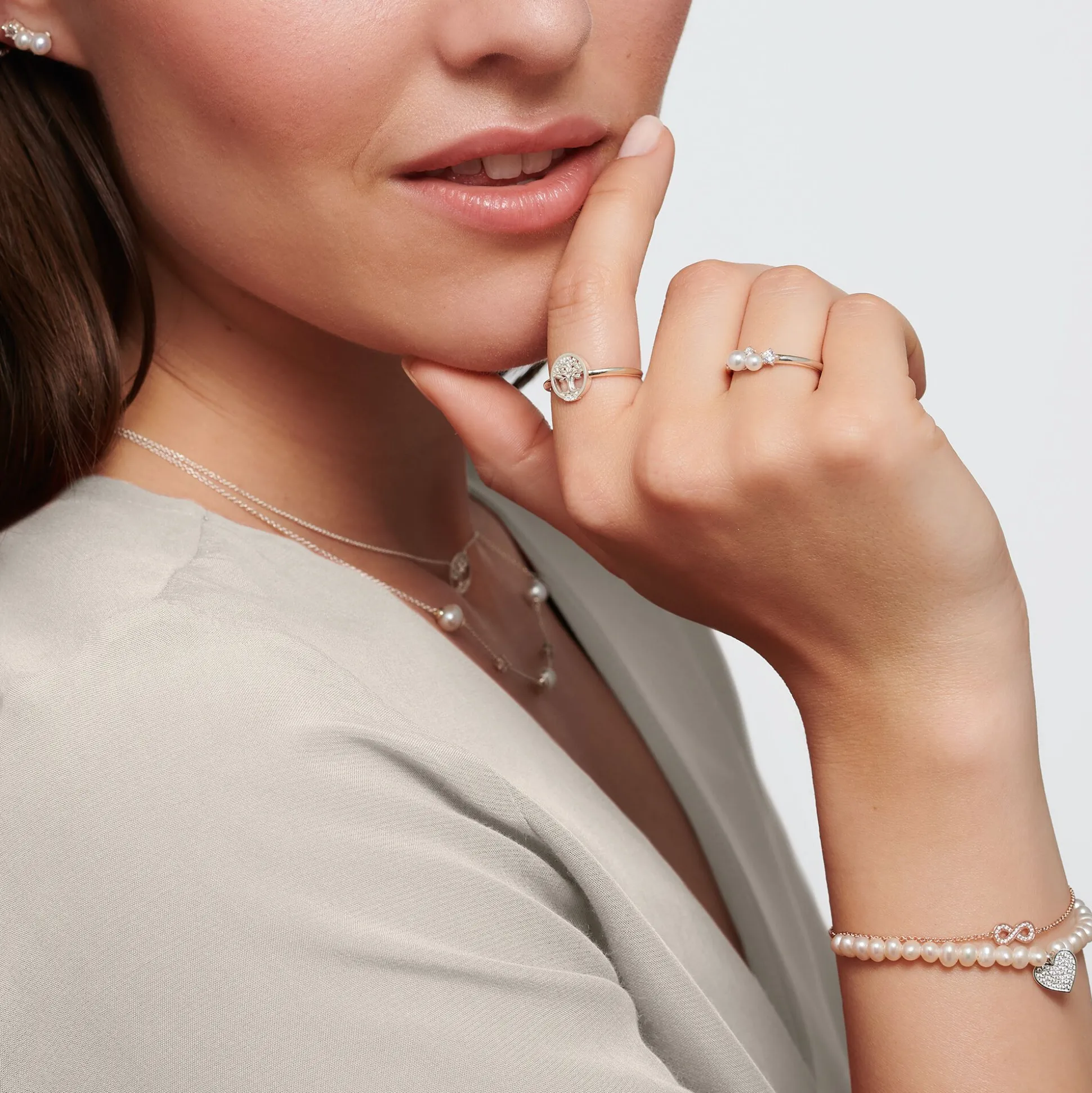 Best Sale Ring Perlen mit weißen Steinen silber Damen Ringe|925 Silber