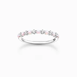 Hot Ring rosa und weiße Steine Damen Ringe