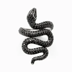 Online Ring schwarze Schlange Pavé Damen Ringe