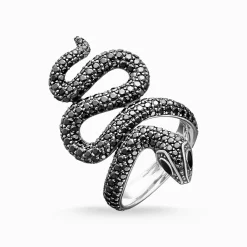 Online Ring schwarze Schlange Pavé Damen Ringe