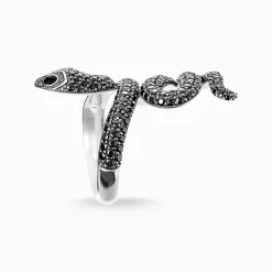 Online Ring schwarze Schlange Pavé Damen Ringe