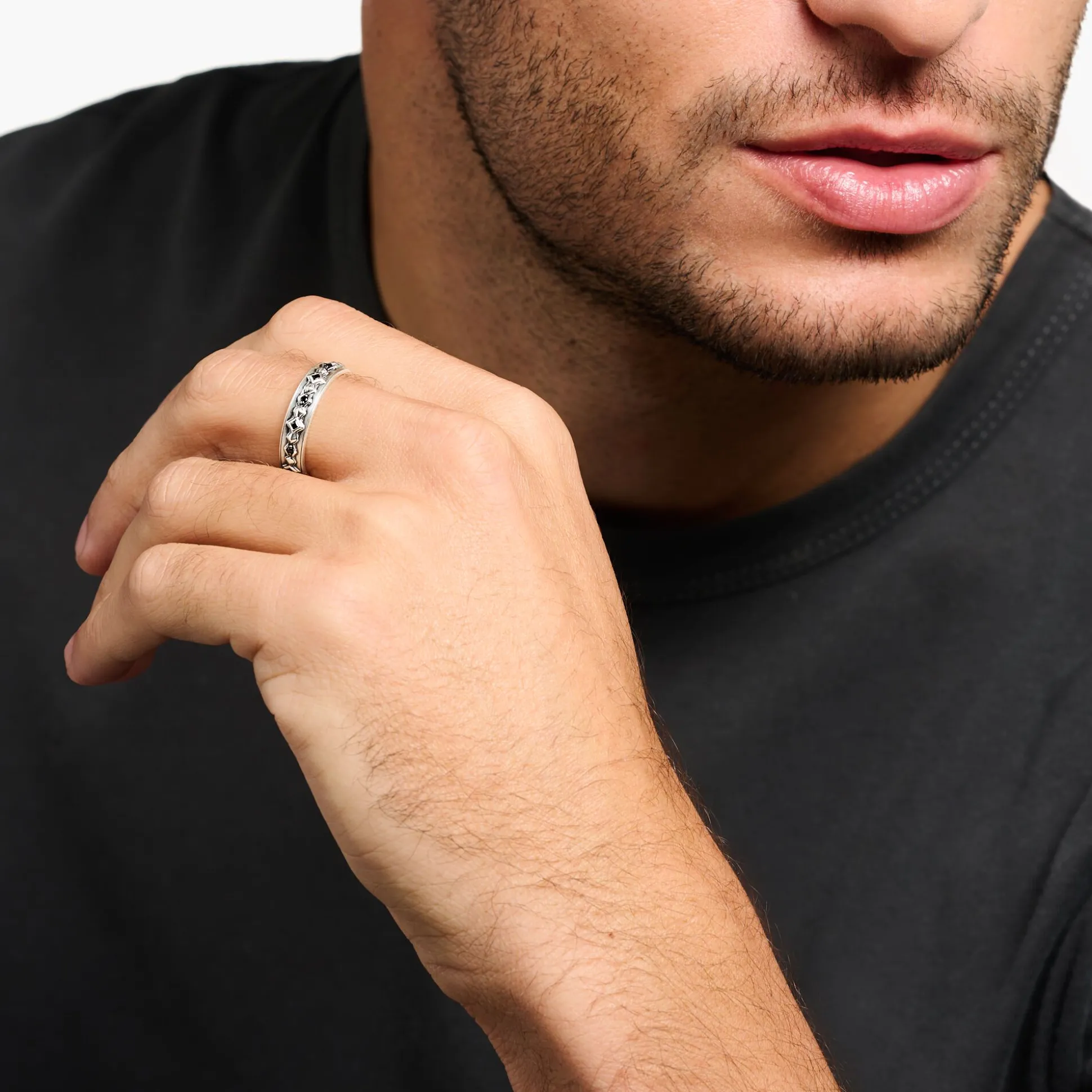 Shop Ring schwarze Steine silber Damen Ringe|Ringe