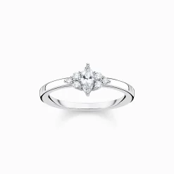 Best Sale Ring Vintage weiße Steine silber Damen Ringe