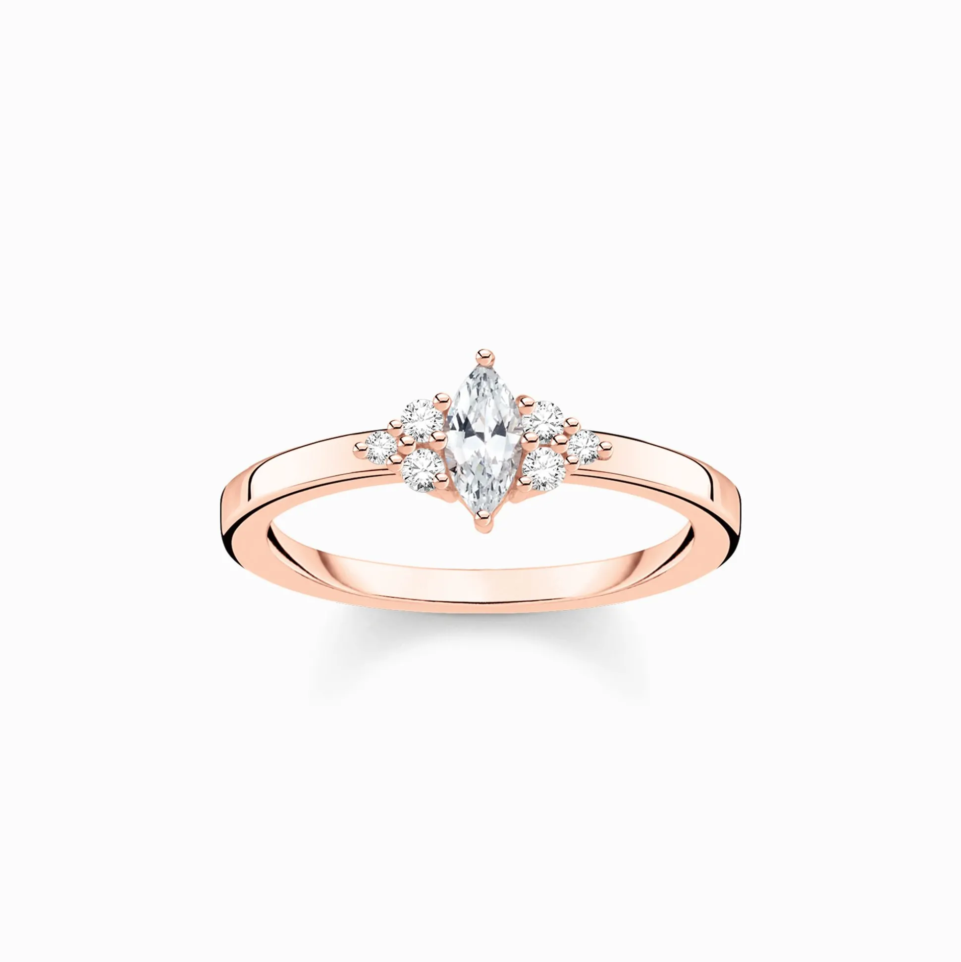 Clearance Ring Vintage weiße Steine roségold Damen Ringe|18K Rosé-Vergoldung - 925 Silber
