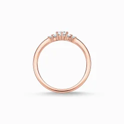 Clearance Ring Vintage weiße Steine roségold Damen Ringe|18K Rosé-Vergoldung - 925 Silber