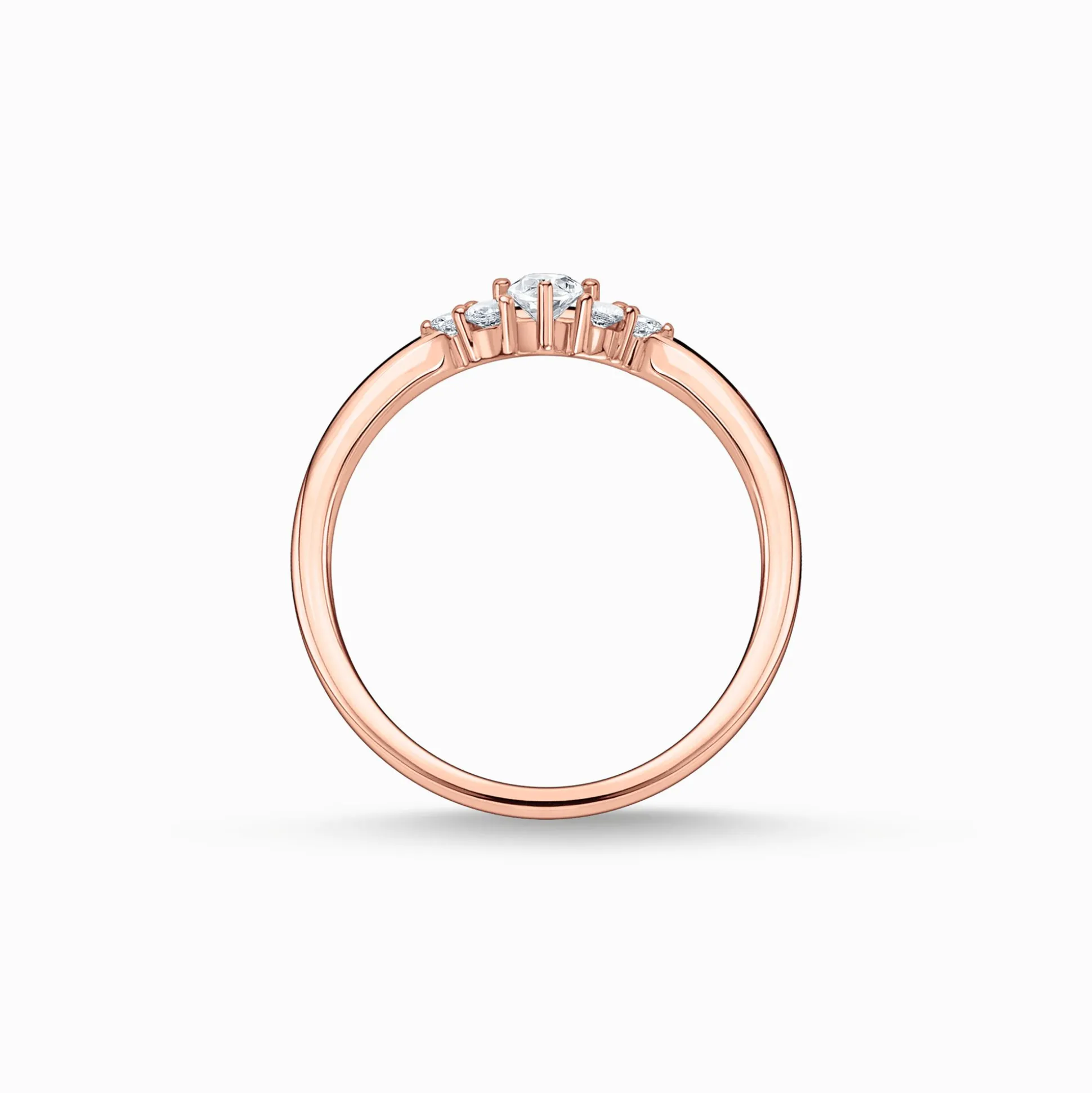 Clearance Ring Vintage weiße Steine roségold Damen Ringe|18K Rosé-Vergoldung - 925 Silber