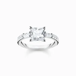 Outlet Ring weiße Steine silber Damen Ringe|925 Silber