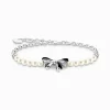 Fashion Schleifen-Armband mit Perlen Lovely Romance Silber Damen Armbänder|925 Silber