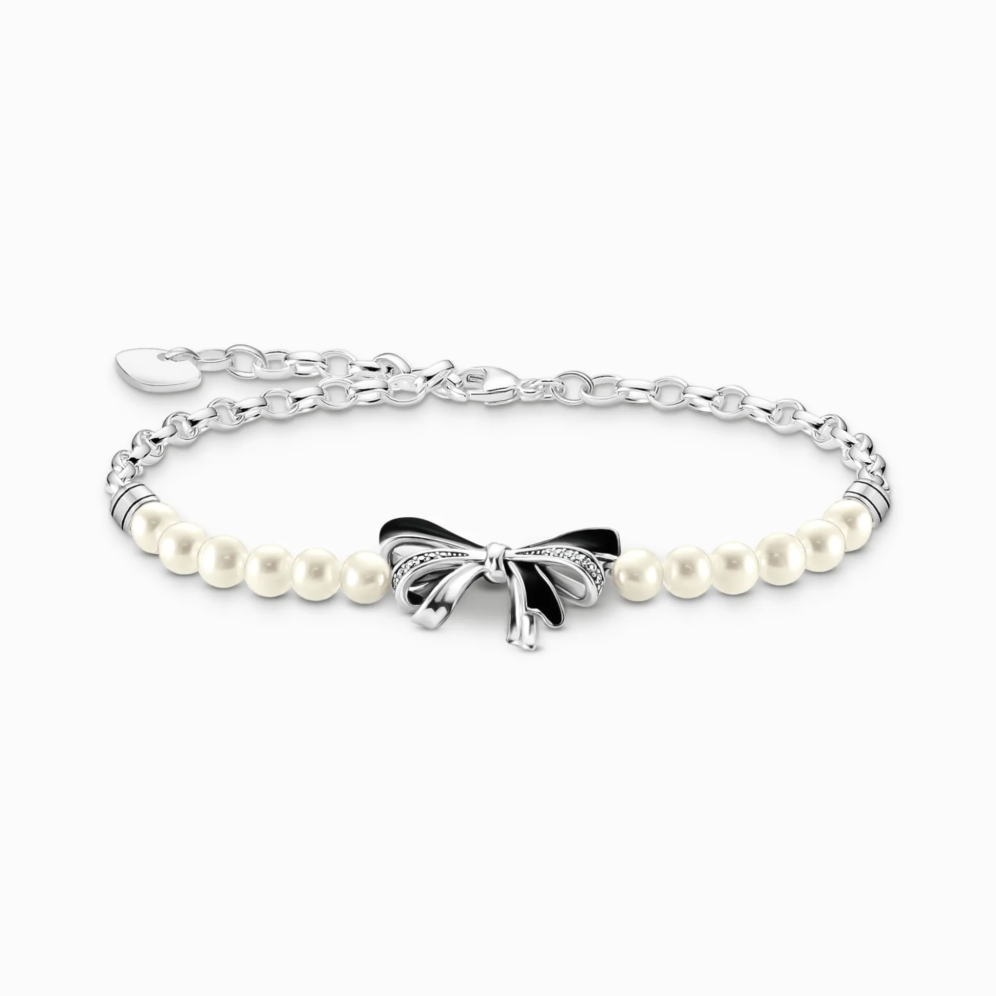 Fashion Schleifen-Armband mit Perlen Lovely Romance Silber Damen Armbänder|925 Silber