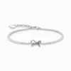 Store Schleifen-Armband mit weißen Steinen Silber Damen Armbänder|925 Silber