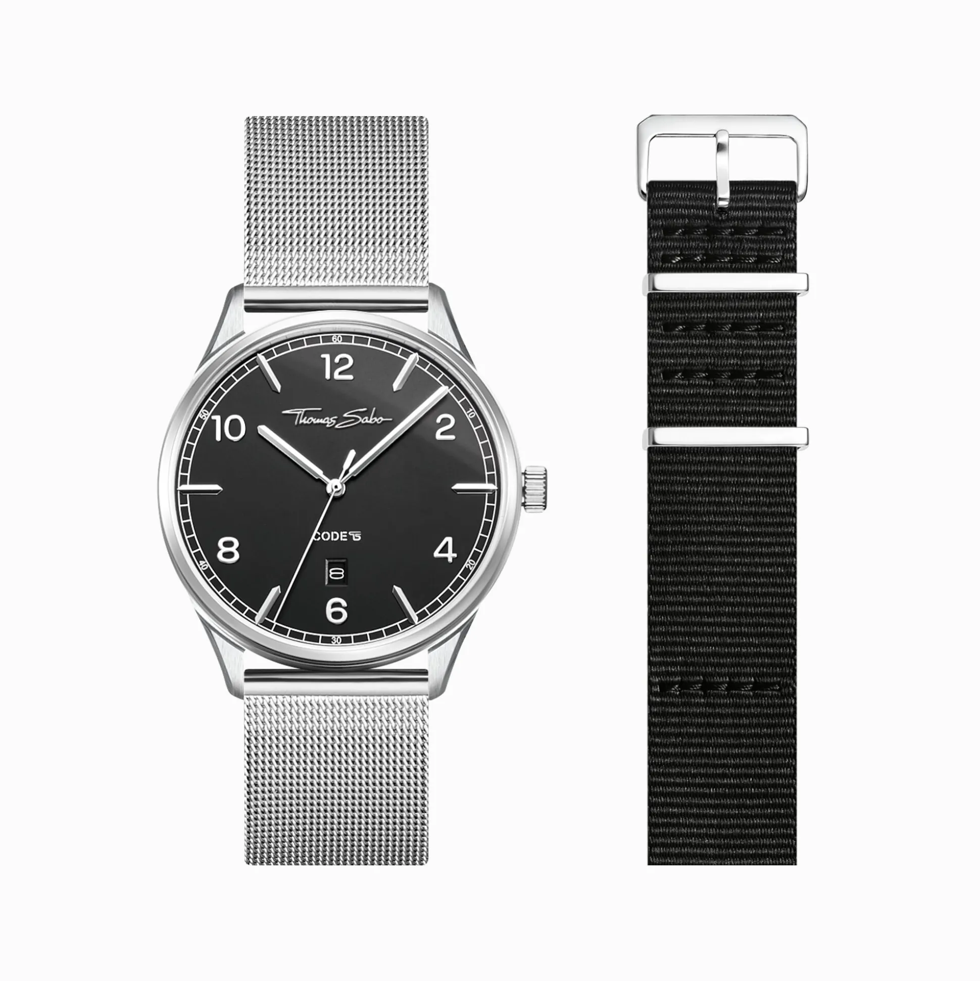 Fashion Set Code TS schwarze Uhr und schwarzes Armband Damen Uhren|Damenuhren
