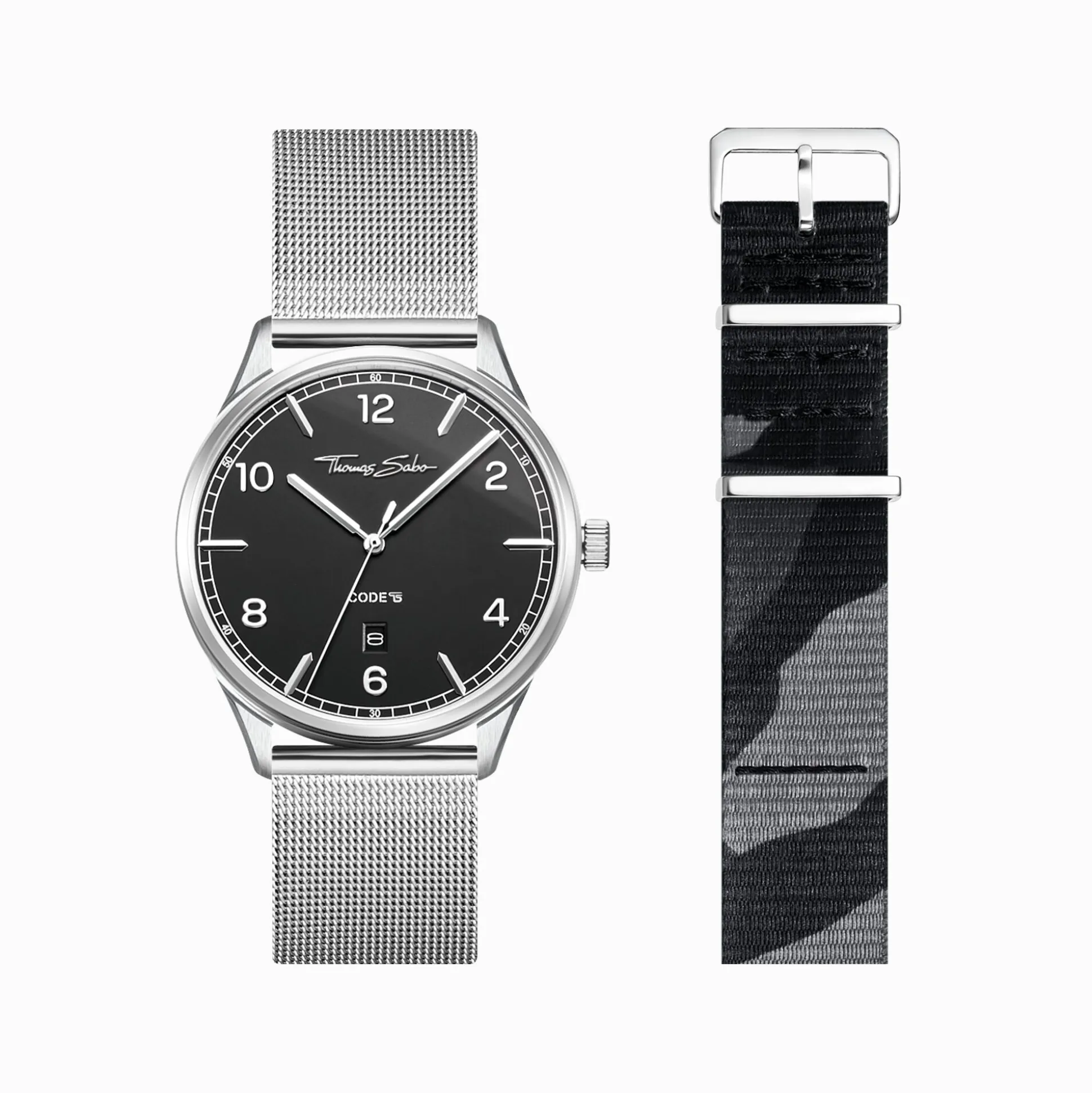 Best Sale Set Code TS schwarze Uhr und Camouflage Armband Damen Uhren|Damenuhren