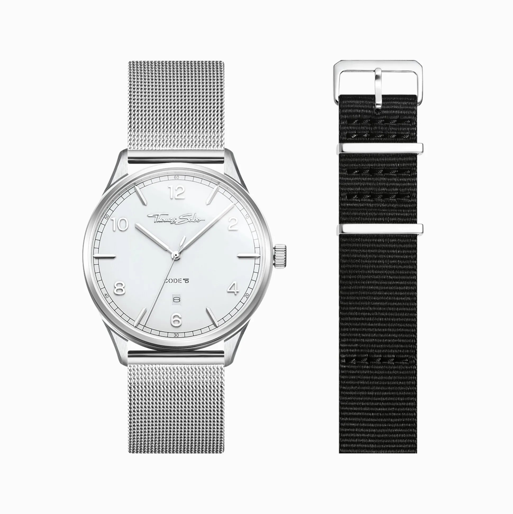 New Set Code TS weiße Uhr und schwarzes Armband Damen Uhren|Damenuhren
