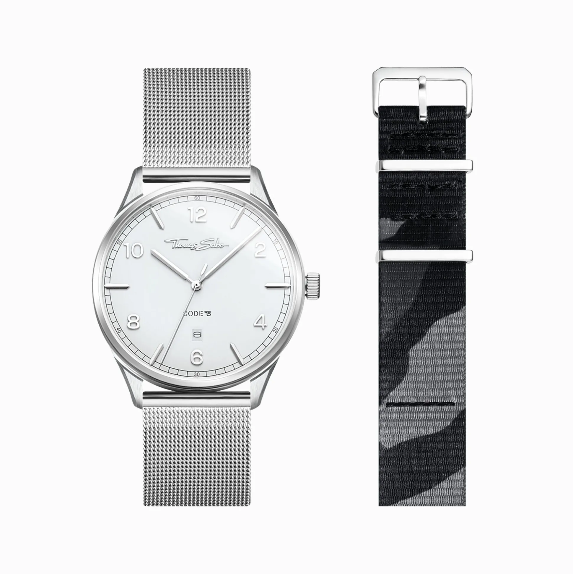 Flash Sale Set Code TS weiße Uhr und Camouflage Armband Damen Uhren|Damenuhren