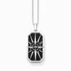 Shop Set Kette Kompass schwarz und silber geschwärzt Herren Halsketten|925 Silber