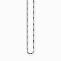 Shop Set Kette Kompass schwarz und silber geschwärzt Herren Halsketten|925 Silber