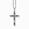 Best Sale Set Kette Maori Kreuz silber geschwärzt Herren Halsketten|925 Silber