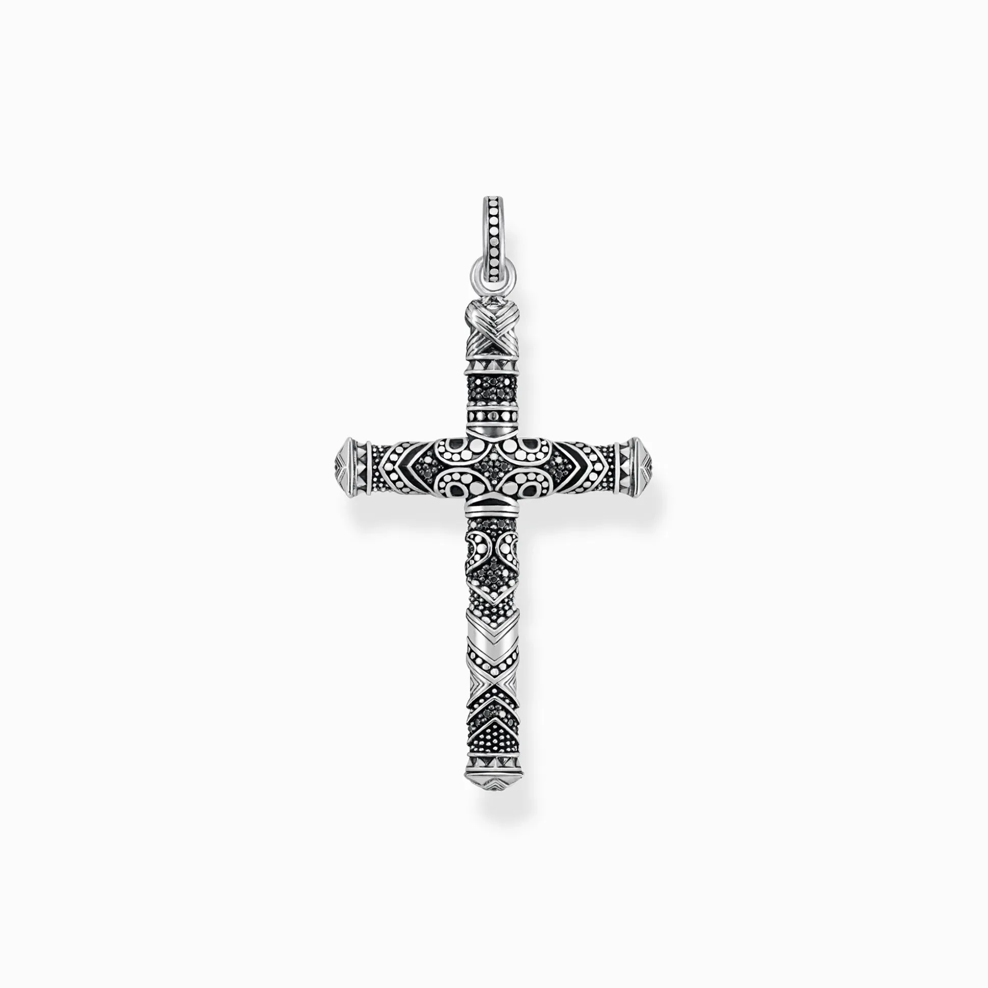 Best Sale Set Kette Maori Kreuz silber geschwärzt Herren Halsketten|925 Silber