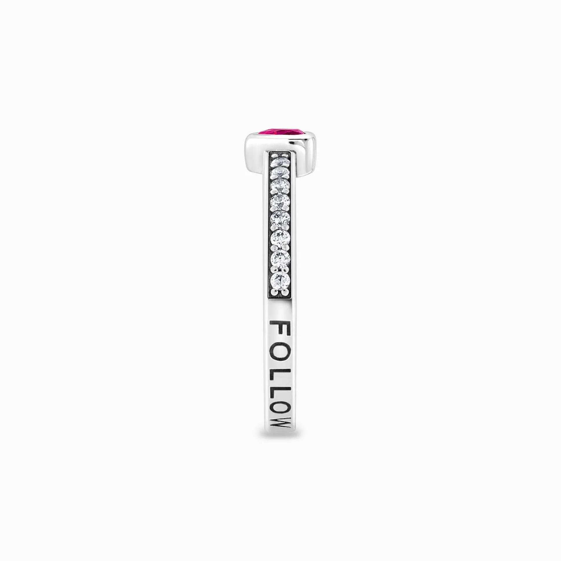 Best Solitärring mit rotem Stein in Herzschliff Silber Damen Ringe|925 Silber