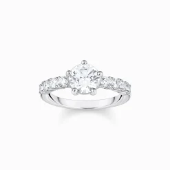 Flash Sale Solitärring mit weißen Steinen Silber Damen Ringe|925 Silber