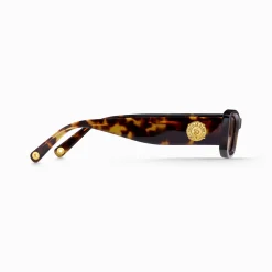 Discount Sonnenbrille Kim schmal rechteckig Havanna Damen Sonnenbrillen