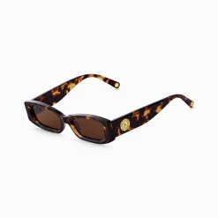 Discount Sonnenbrille Kim schmal rechteckig Havanna Damen Sonnenbrillen