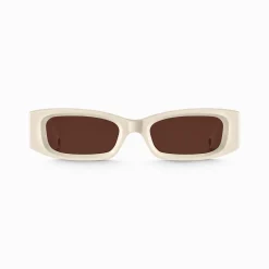 Outlet Sonnenbrille Kim schmal rechteckig beige Damen Sonnenbrillen
