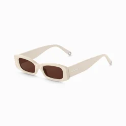 Outlet Sonnenbrille Kim schmal rechteckig beige Damen Sonnenbrillen