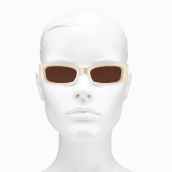 Outlet Sonnenbrille Kim schmal rechteckig beige Damen Sonnenbrillen