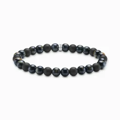 Cheap Talisman-Armband mit Tigerauge- und Obsidian-Beads Damen Armbänder|Armbänder
