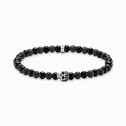 Best Talisman-Armband Skull mit Obsidian Damen Armbänder|Armbänder