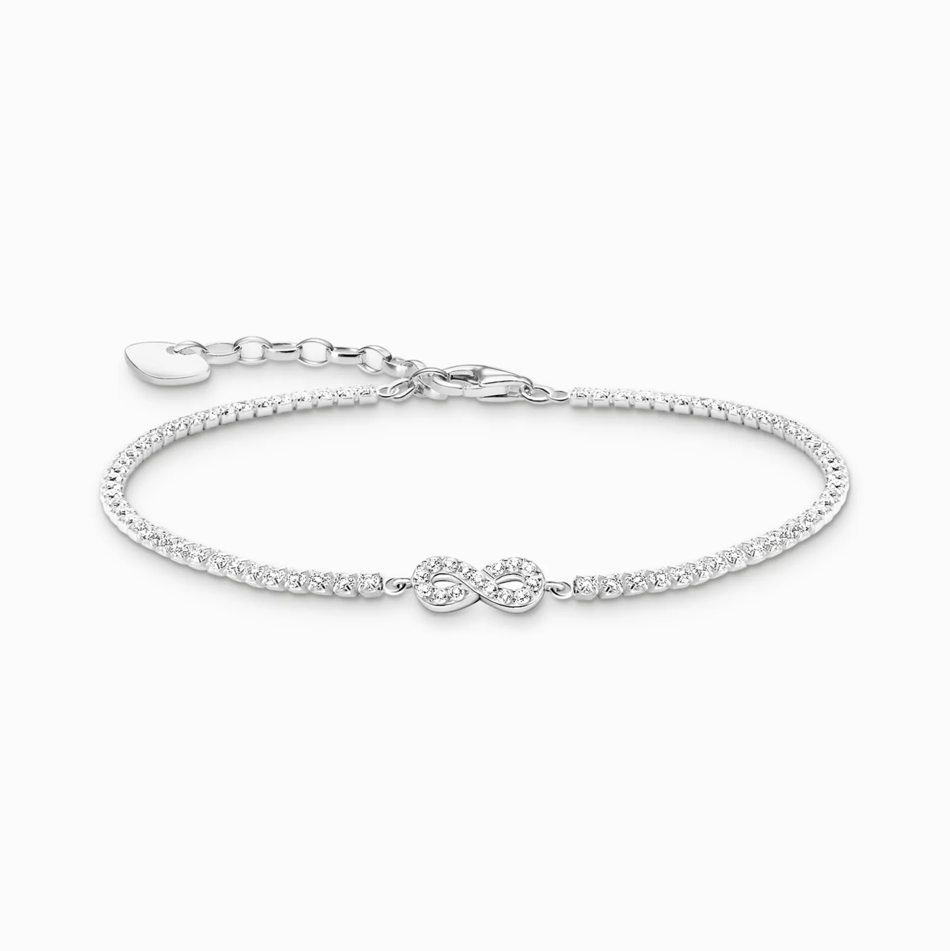 Cheap Tennisarmband Infinity mit weißen Steinen Silber Damen Armbänder