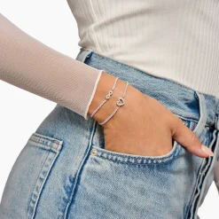 Cheap Tennisarmband Infinity mit weißen Steinen Silber Damen Armbänder
