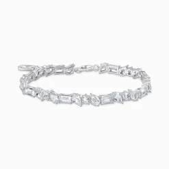Store Tennisarmband mit 31 weißen Steinen Silber Damen Armbänder|925 Silber