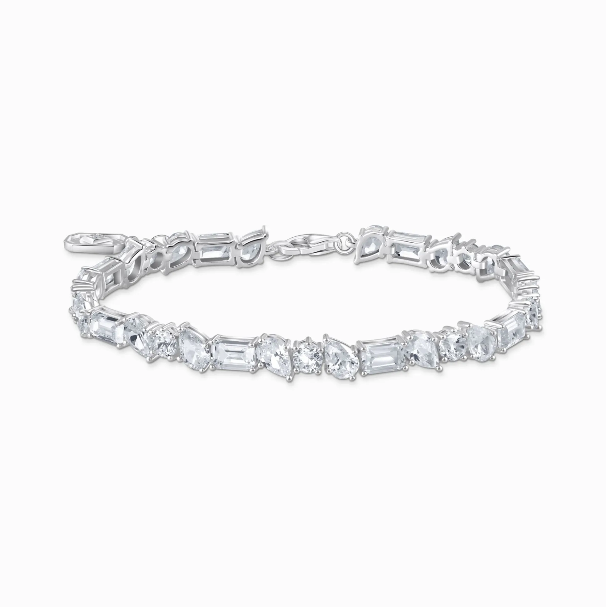 Store Tennisarmband mit 31 weißen Steinen Silber Damen Armbänder|925 Silber