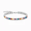 Hot Tennisarmband mit bunten Steinen Silber Damen Armbänder