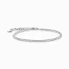 Store Tennisarmband mit kleinen, weißen Steinen Silber Damen Armbänder|925 Silber