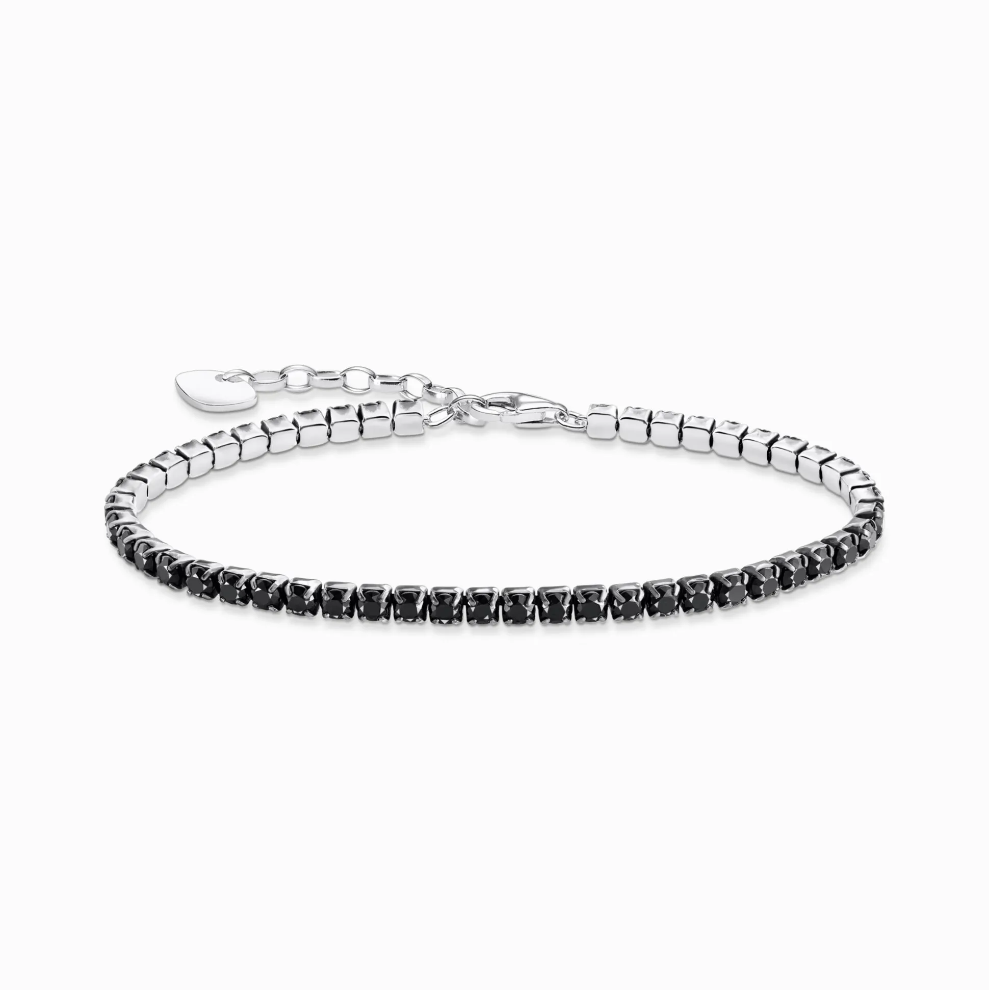 Flash Sale Tennisarmband mit schwarzen Steinen Silber Damen Armbänder|925 Silber