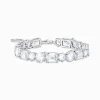 Shop Tennisarmband mit weißen Steinen in drei Schliffarten Silber Damen Armbänder|925 Silber