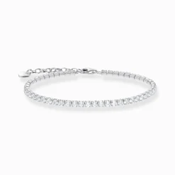 Fashion Tennisarmband mit weißen Steinen Silber Damen Armbänder|925 Silber