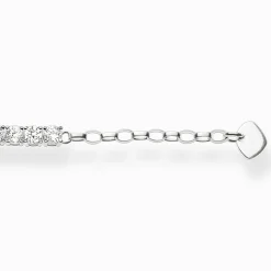 Discount Tennisarmbandmit weißen Steinen Silber Damen Armbänder