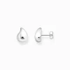 Outlet Tropfen-Ohrstecker mit organischer Form Silber Damen Ohrstecker|925 Silber