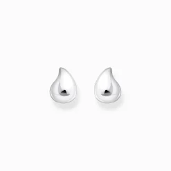 Outlet Tropfen-Ohrstecker mit organischer Form Silber Damen Ohrstecker|925 Silber