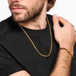New Venezia-Kette vergoldet Stärke 4 mm Damen Halsketten|18K Vergoldung - 925 Silber