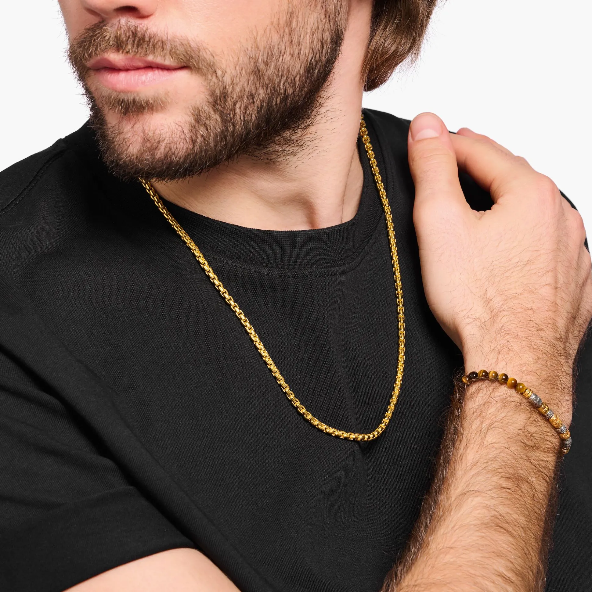New Venezia-Kette vergoldet Stärke 4 mm Damen Halsketten|18K Vergoldung - 925 Silber
