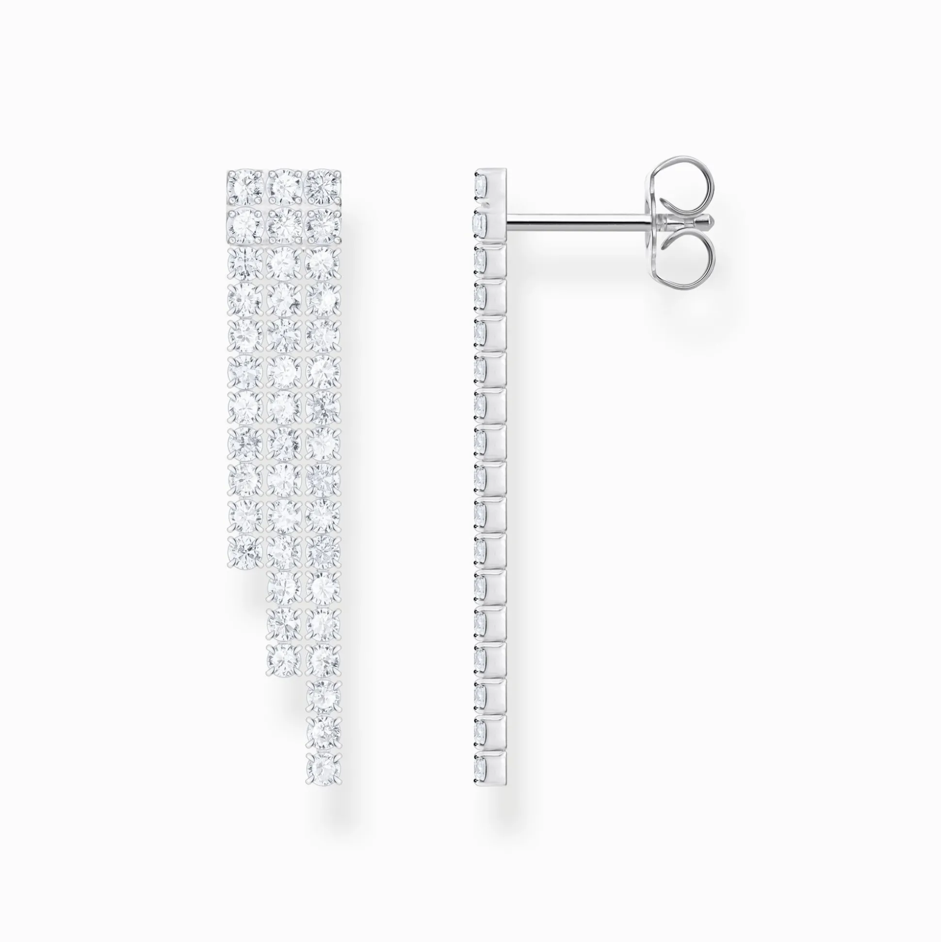 Shop Wasserfall-Ohrringe mit weißen Steinen Silber Damen Ohrringe|925 Silber